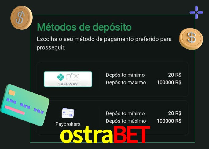 O cassino ostrabet oferece uma grande variedade de métodos de pagamento